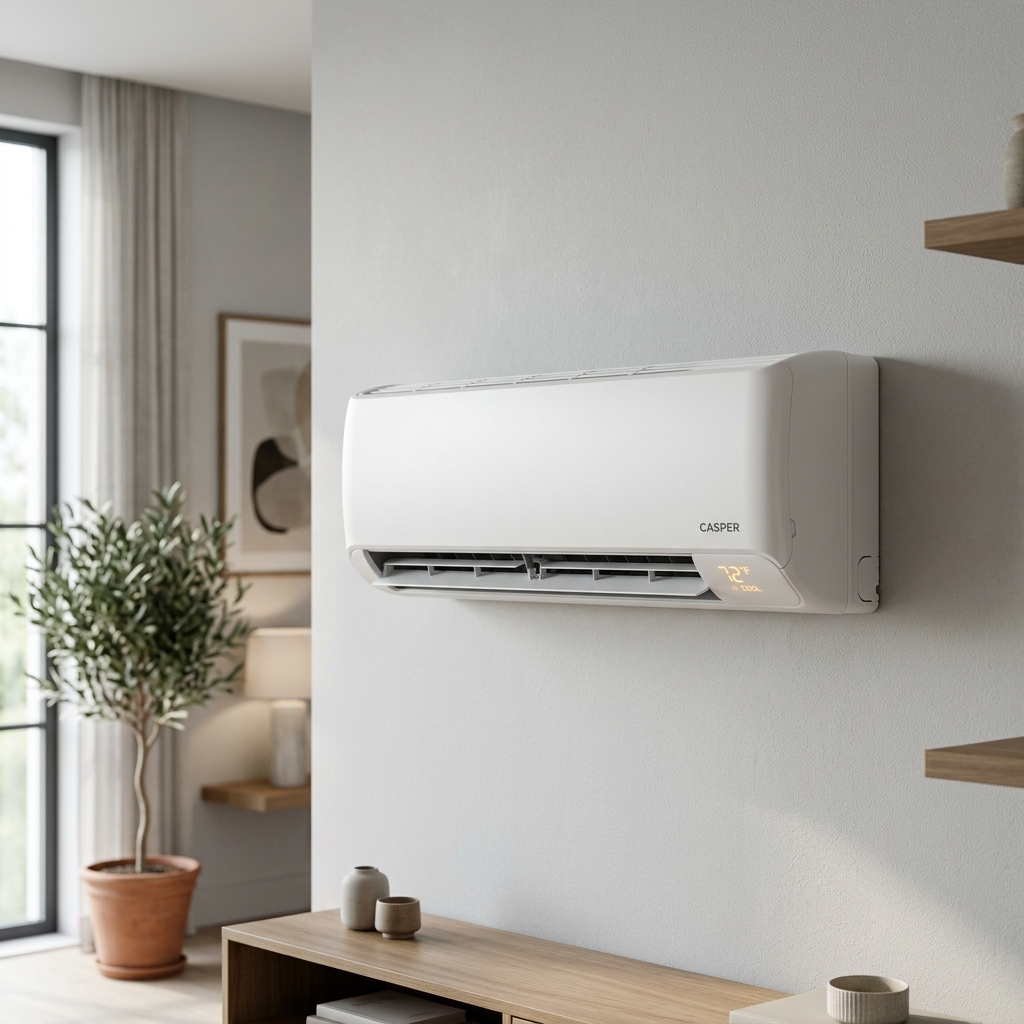 Lắp đặt máy lạnh Casper Inverter thực tế phòng ngủ